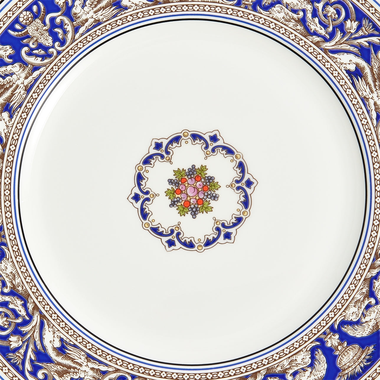 Detalle del diseño Florentine Marine en plato de porcelana, color Marine.
