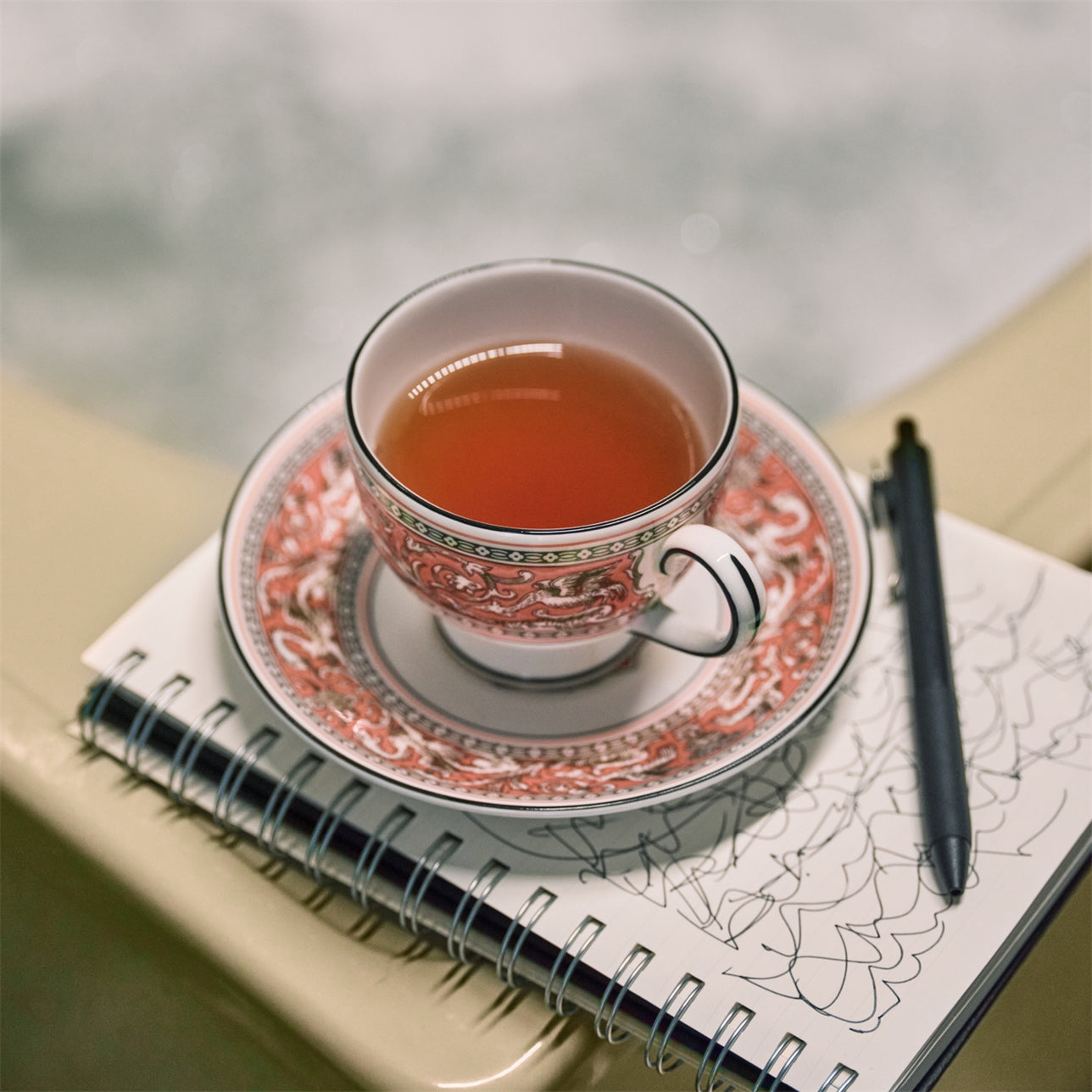 PLATO Y TAZA DE TÉ FLORENTINE SALMON