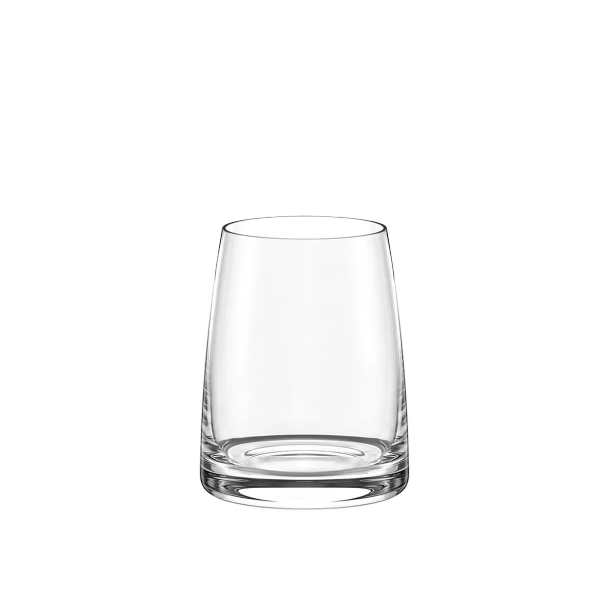 Vaso de whisky D.O.F. de la colección Experience de Stölzle Lausitz, mostrando su silueta contemporánea y base de cristal macizo.