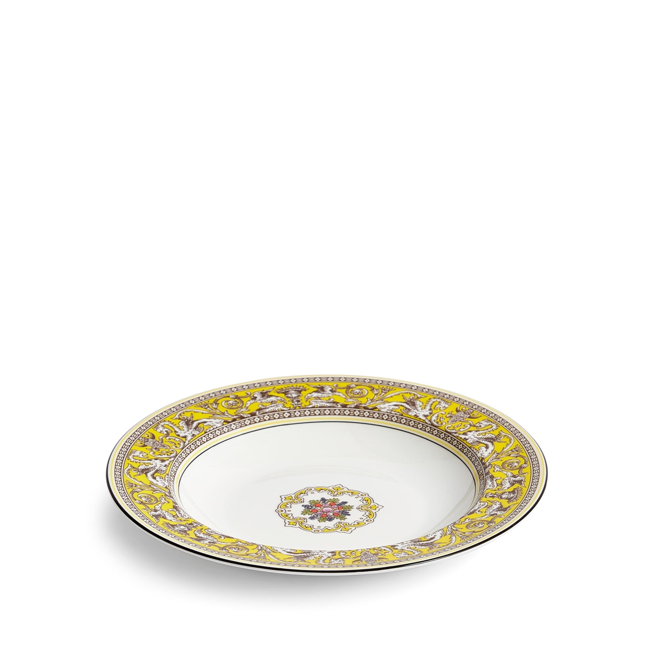 Plato hondo Florentine Citron, detalle del borde de cidra.