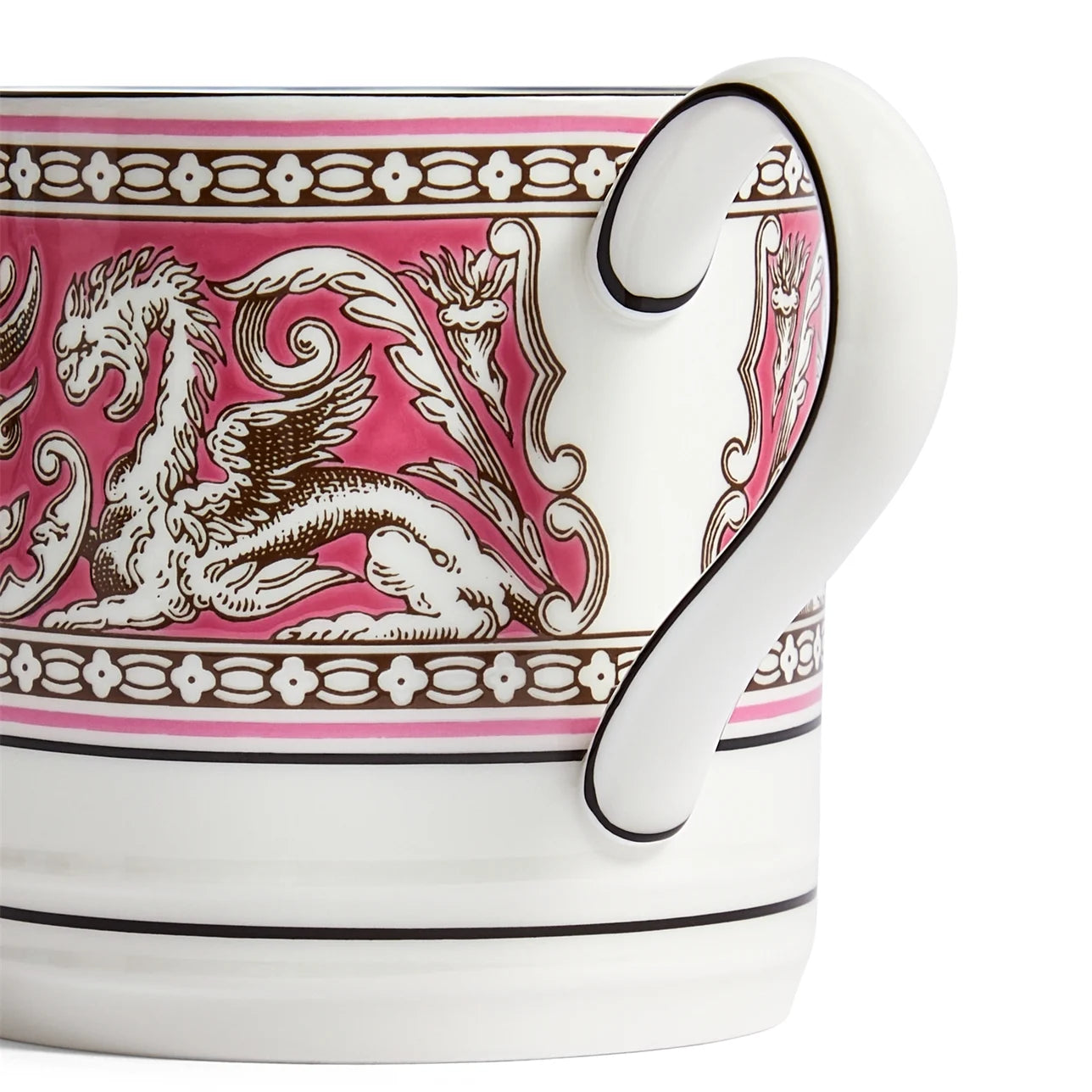 Mug Florentine Fucsia de porcelana china con estampado floral.