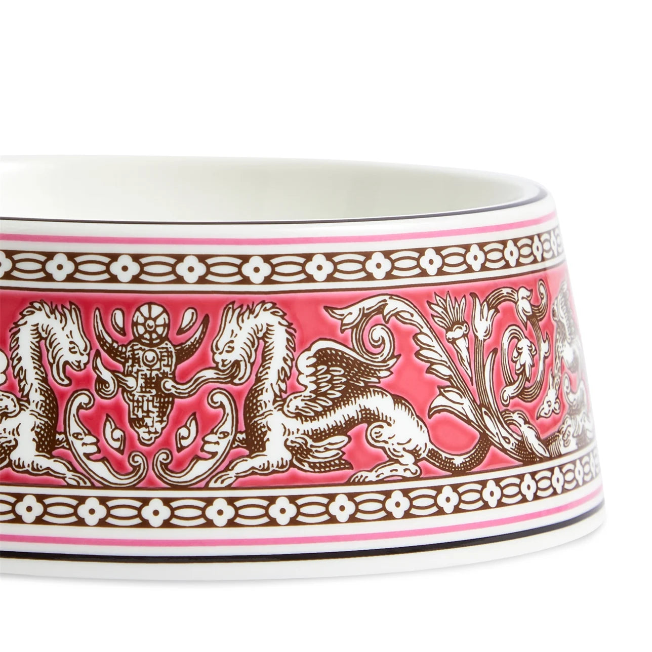 Primer plano del Bowl Mascotas Florentine Fuchsia, color fucsia vibrante.