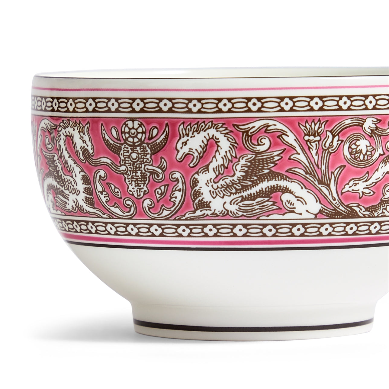 Patrón florentino fucsia vibrante en bowl de arroz