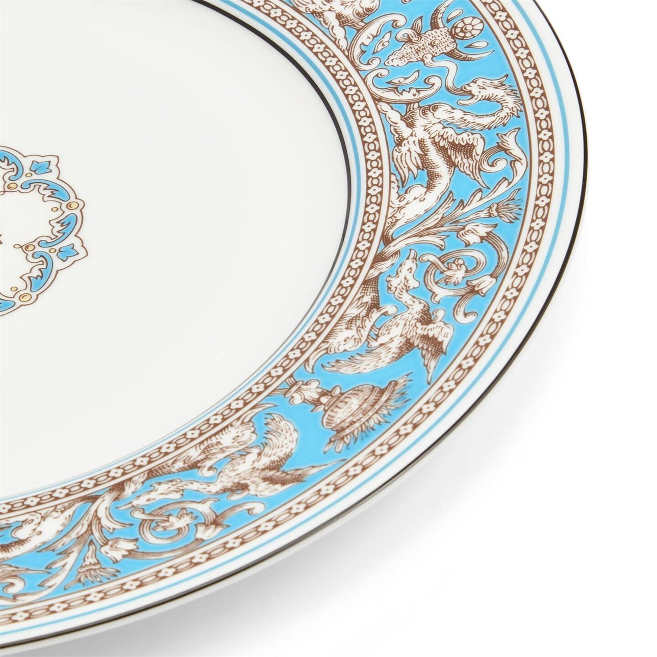 Porcelana fina Florentine Turquoise con motivos hechos a mano.