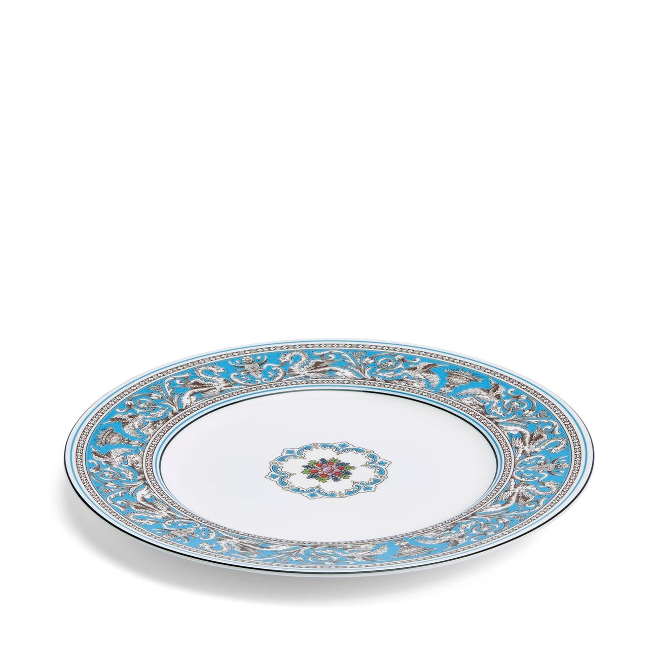 Plato de porcelana Florentine Turquoise, tradición de siete décadas.