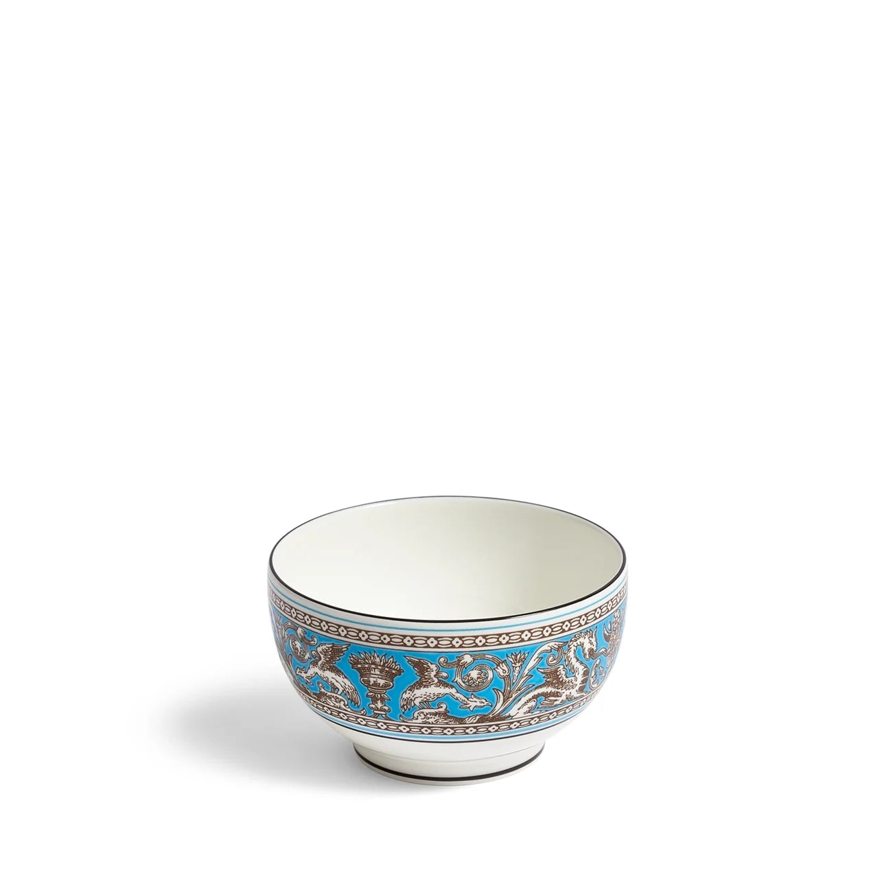 Bowl de arroz Florentine Turquoise de Wedgwood, mostrando su vibrante color.