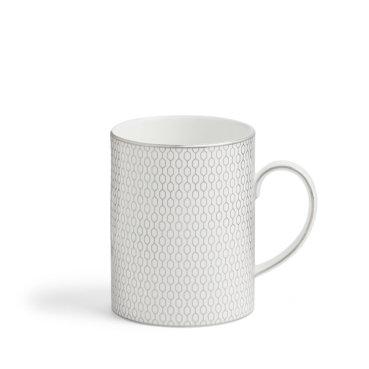 MUG GIO PLATINUM de porcelana fina con detalles metálicos.