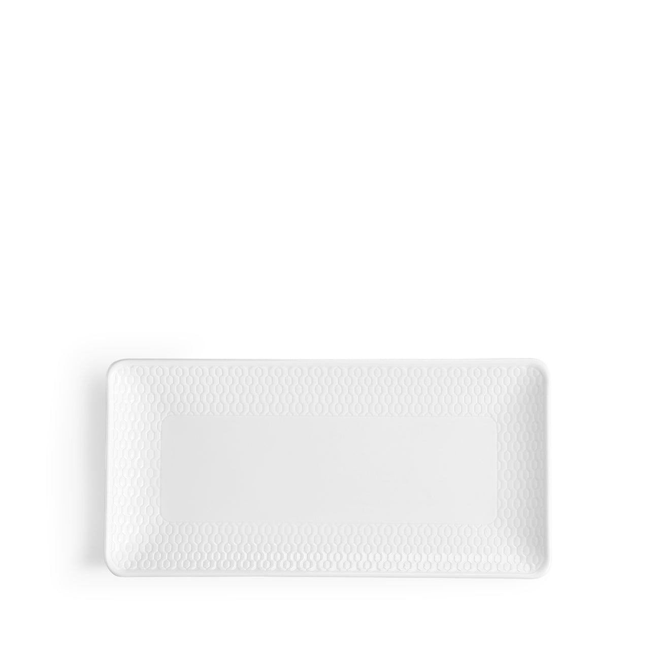 Bandeja rectangular Gio de porcelana fina con patrón geométrico