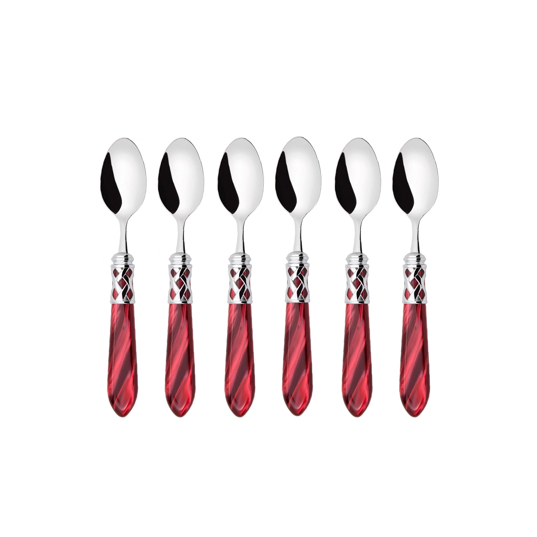 Set de 6 cucharitas moka para espresso de la colección Aladdin de Casa Bugatti en color Bordeaux nacarado.