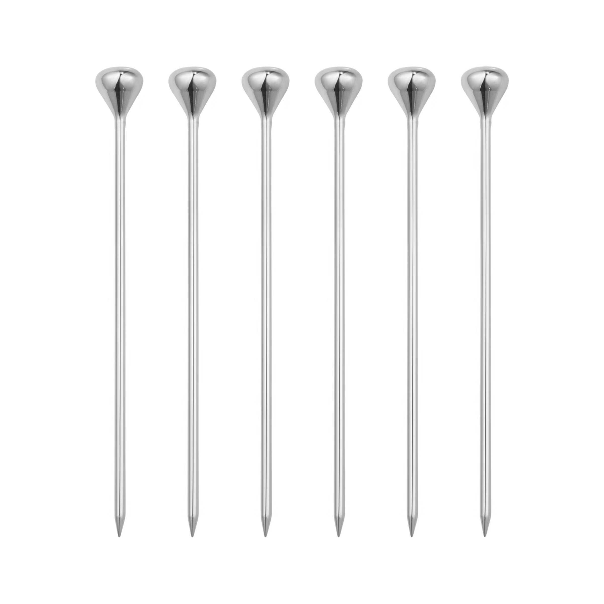 Set de 6 palillos para coctel de la colección Sky de Georg Jensen en acero inoxidable pulido a espejo.