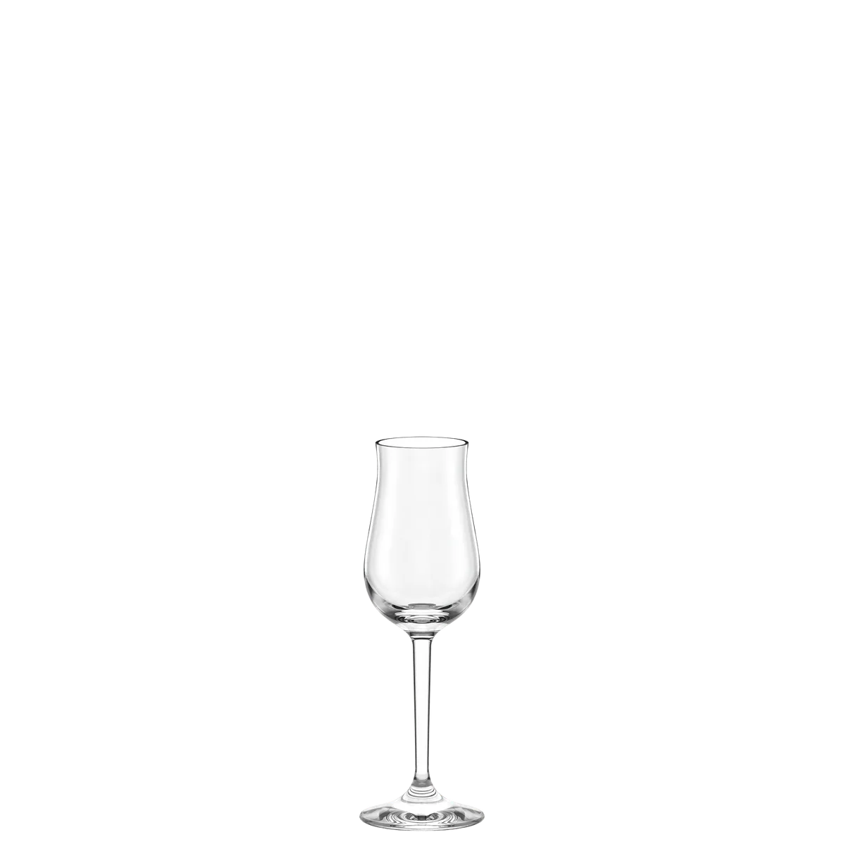 Copa Licor Destillat Professional Stolzle Lausitz: Vista frontal detallada que muestra la forma elegante y el brillo del cristal.