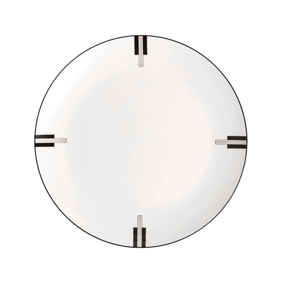 Vista cenital del plato principal Luxe Graphite de 28.2 cm en Fine Bone China diseñado por Vera Wang para Wedgwood en Oporto Mesa y Cocina.