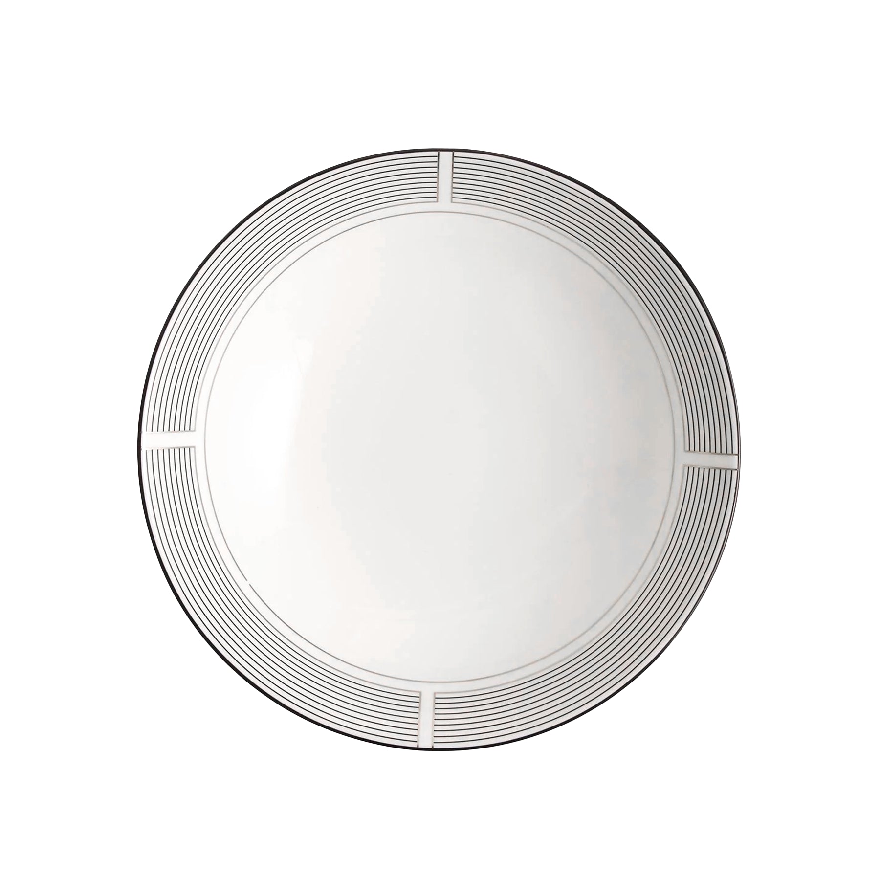 Vista cenital del plato hondo Luxe Graphite de 19.6 cm en Fine Bone China diseñado por Vera Wang para Wedgwood en Oporto Mesa y Cocina.