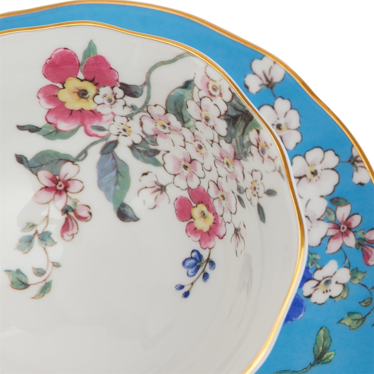 Vista superior de taza y platillo Apple Blossom