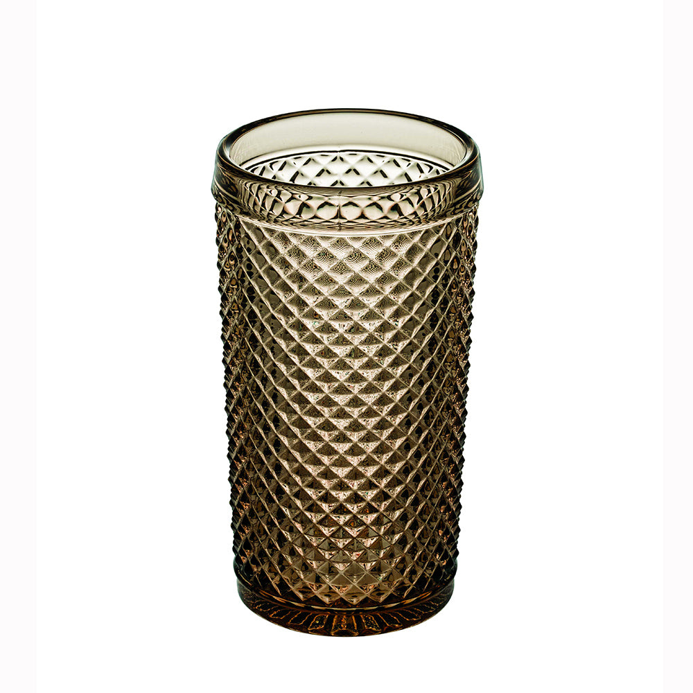 El Vaso Alto Marrón Bicos de Vista Alegre es Ideal para complementar tu mesa con un toque clásico y colorido.