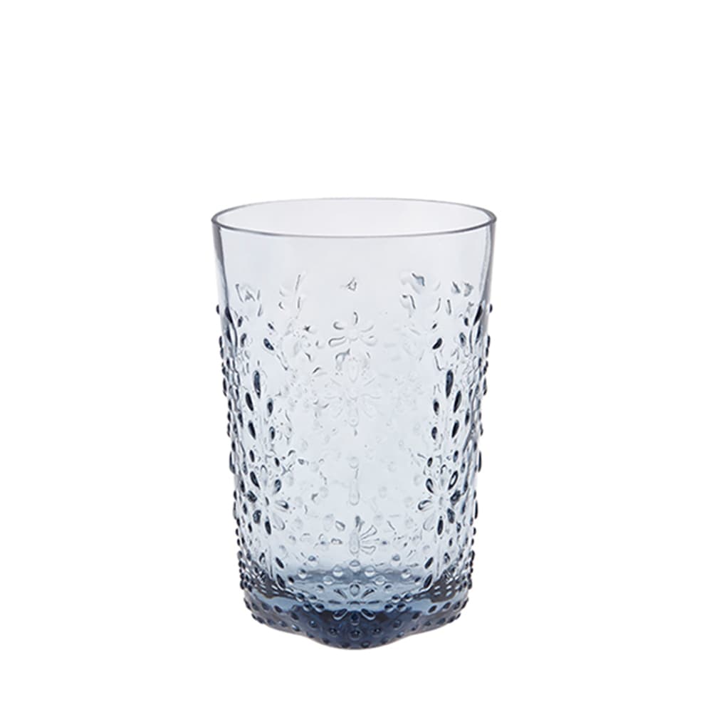 VASO ALTO FLORAL CINZA