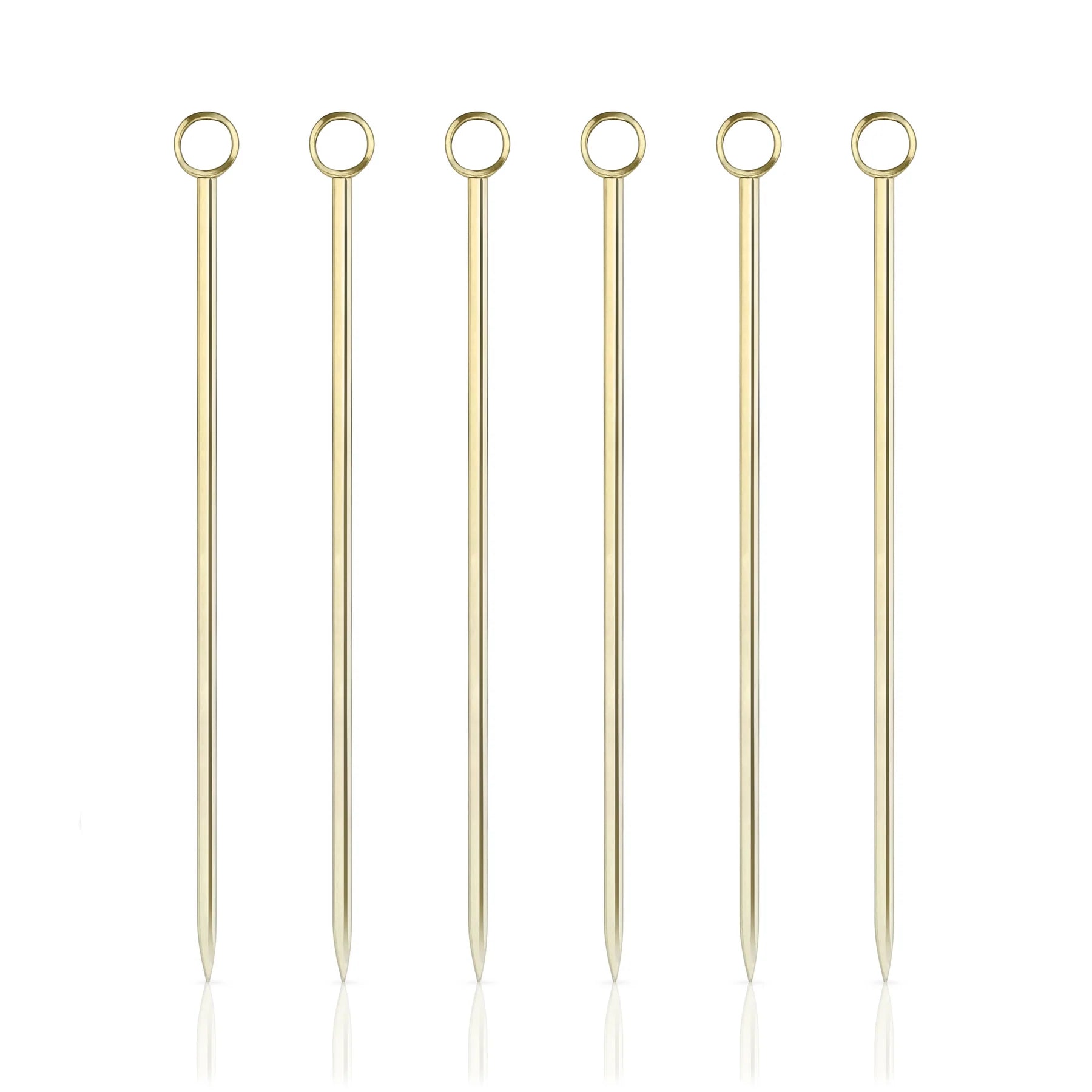 SET X 6 PALILLOS COCTAIL DORADOS VISKI