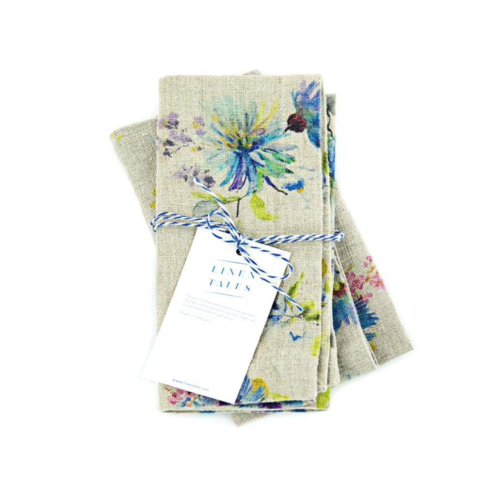 SET DE 2 SERVILLETAS NATURAL FLOWERS PRINT