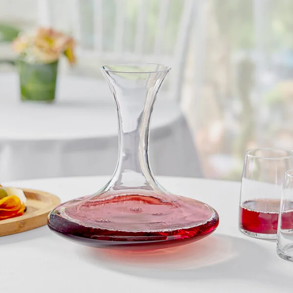 Vino tinto siendo decantado en Decanter Classic Stolzle Lausitz.