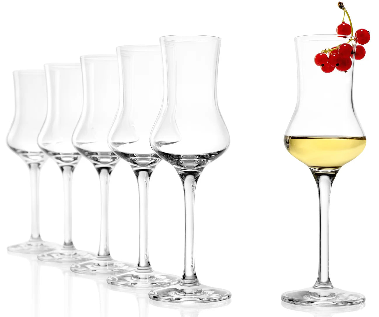 Set de Copas Grappa Destillat Basic Stölzle, ideal para amantes de destilados.