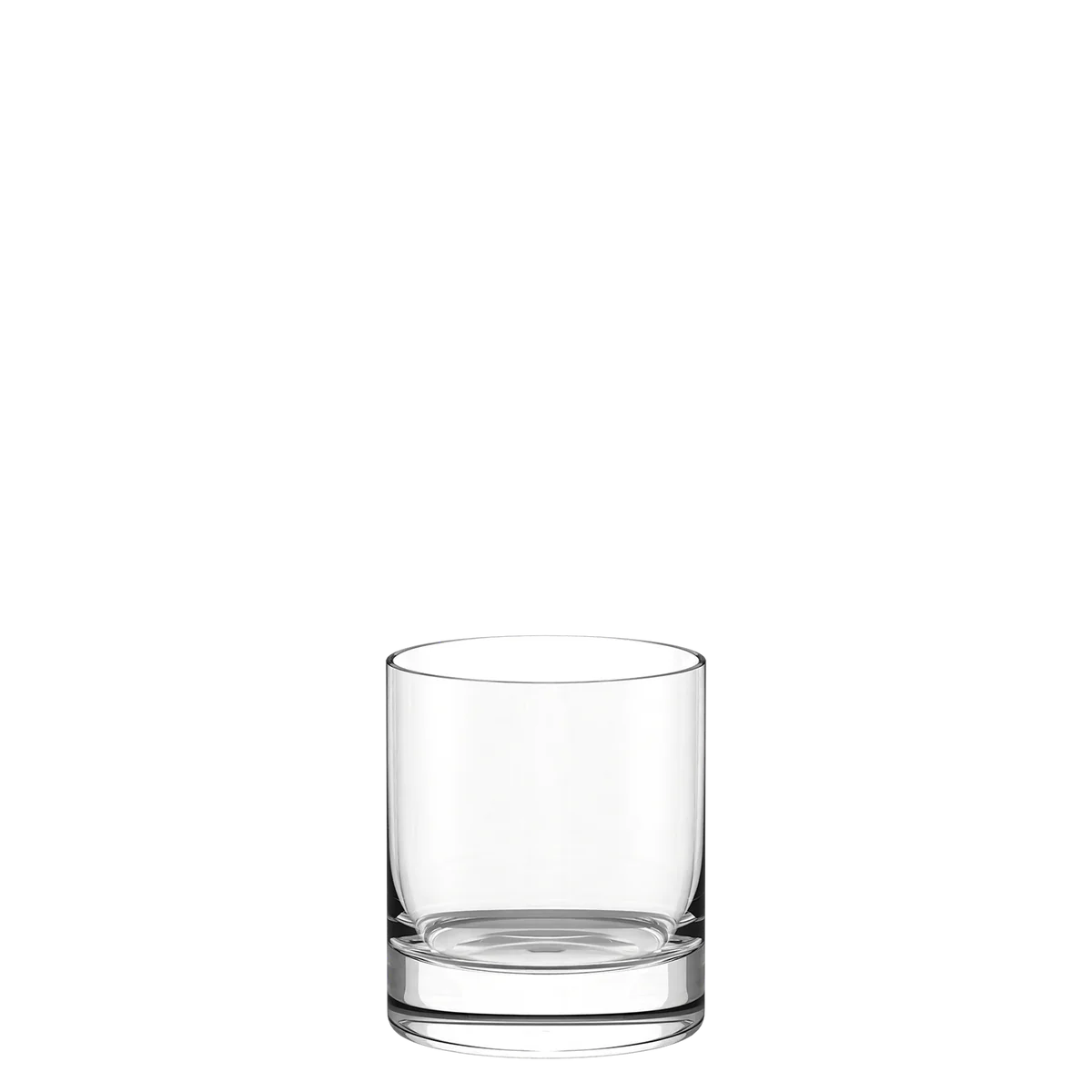 Vaso de whisky New York de Stolzle Lausitz con líquido ámbar y hielo.
