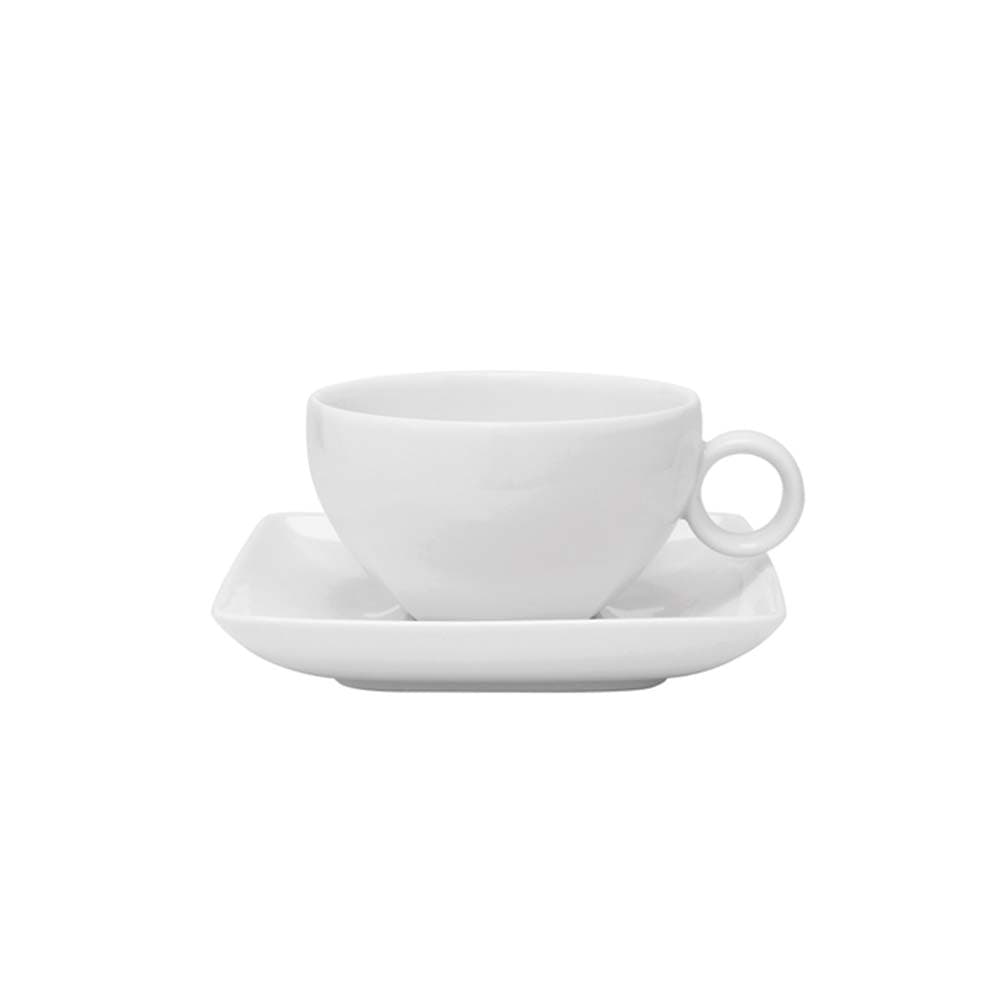 PLATO Y TAZA DE TÉ CARRE WHITE