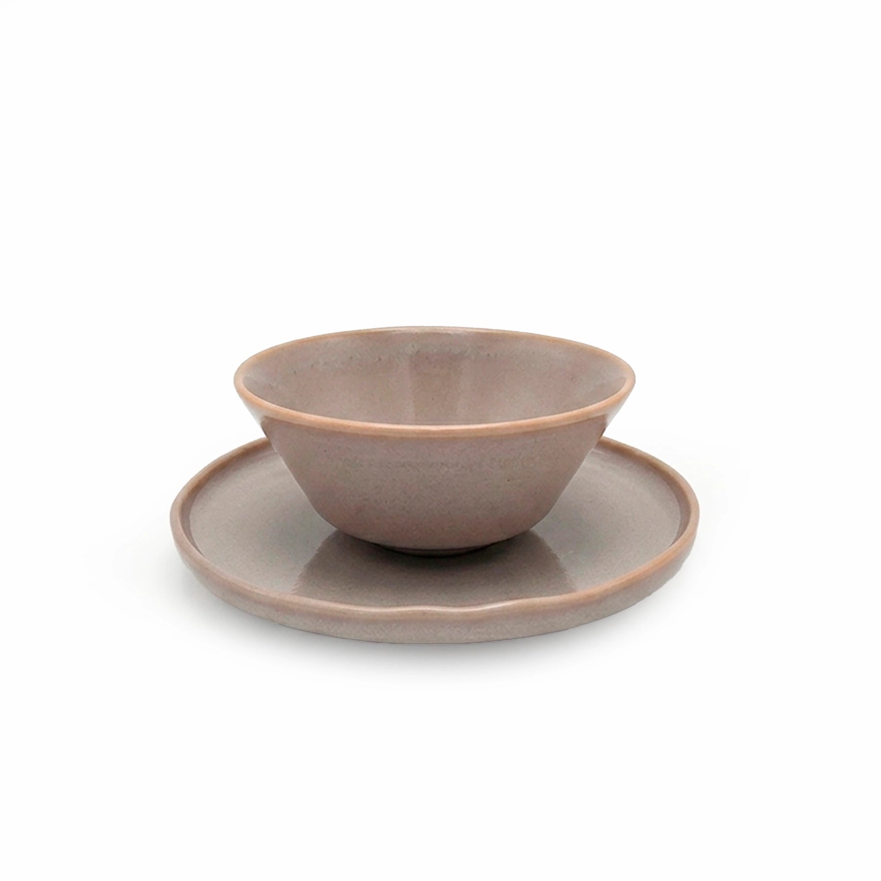 PLATO Y TAZA DE TÉ TERRA ARENA