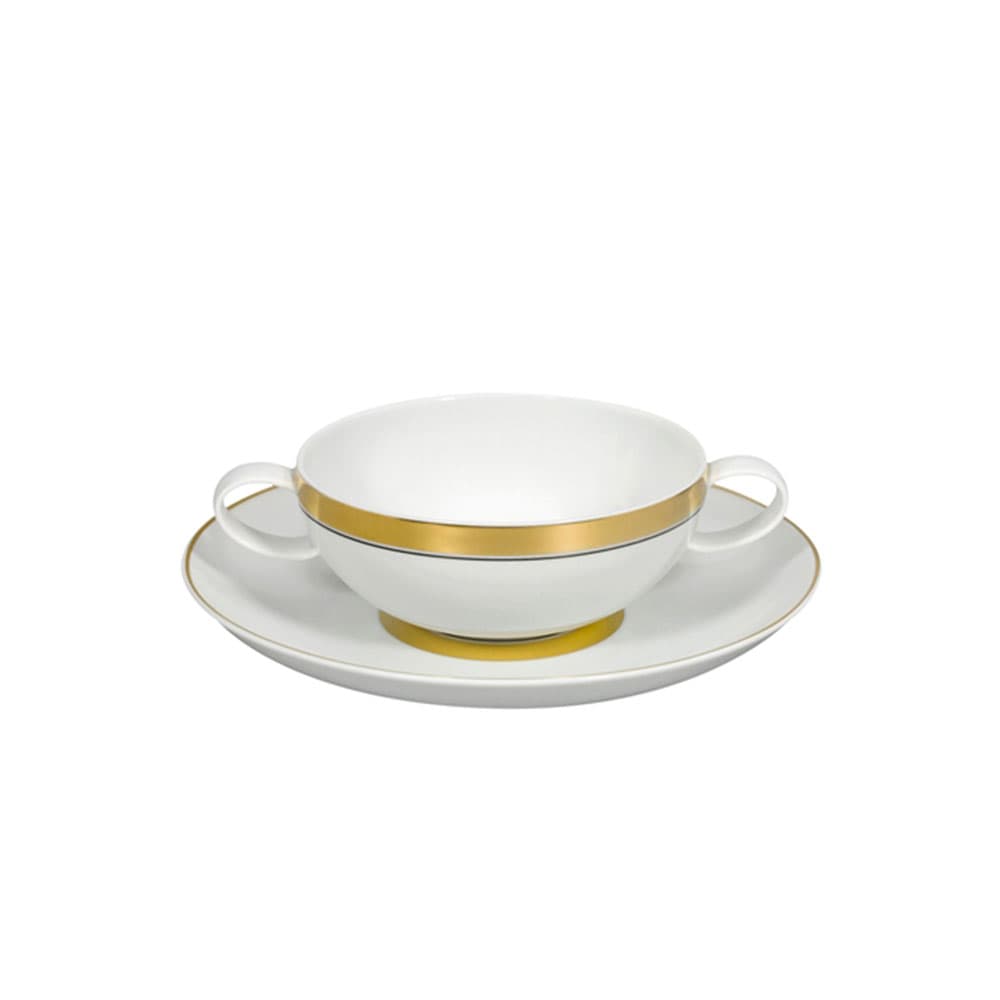 PLATO Y TAZA DE CONSOMÉ DOMO GOLD