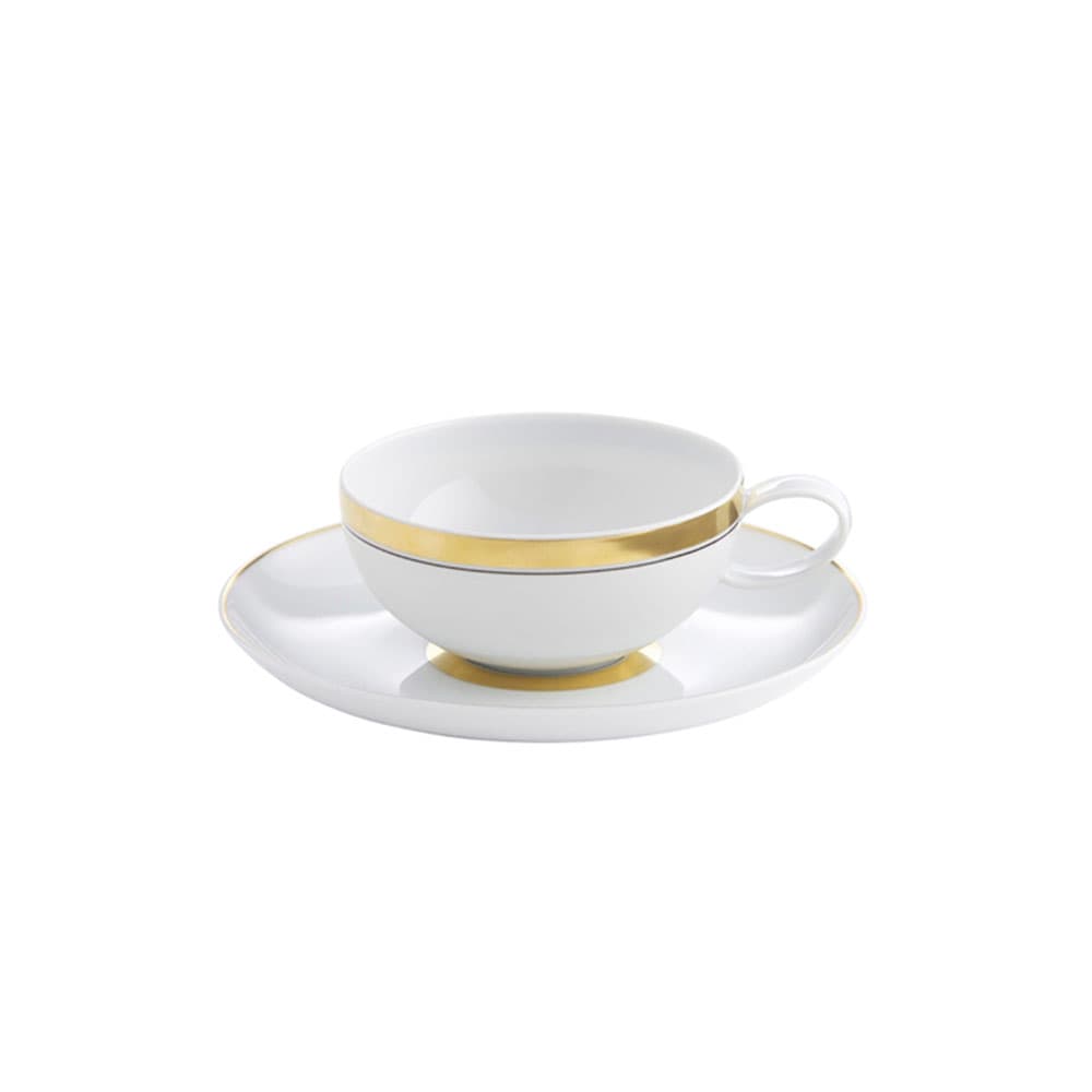 PLATO Y TAZA DE TÉ DOMO GOLD