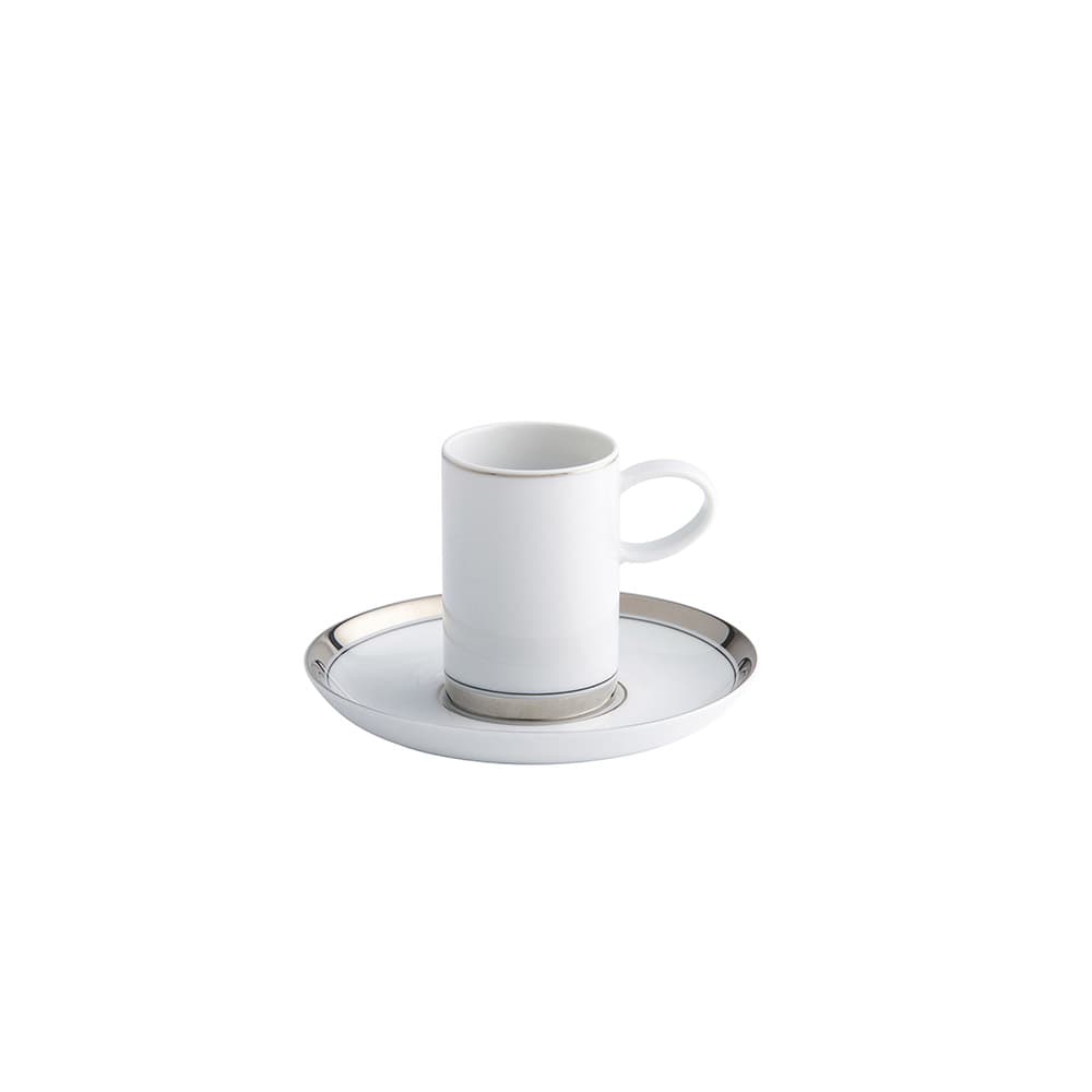 PLATO Y TAZA DE CAFÉ ESPRESSO DOMO PLATINUM