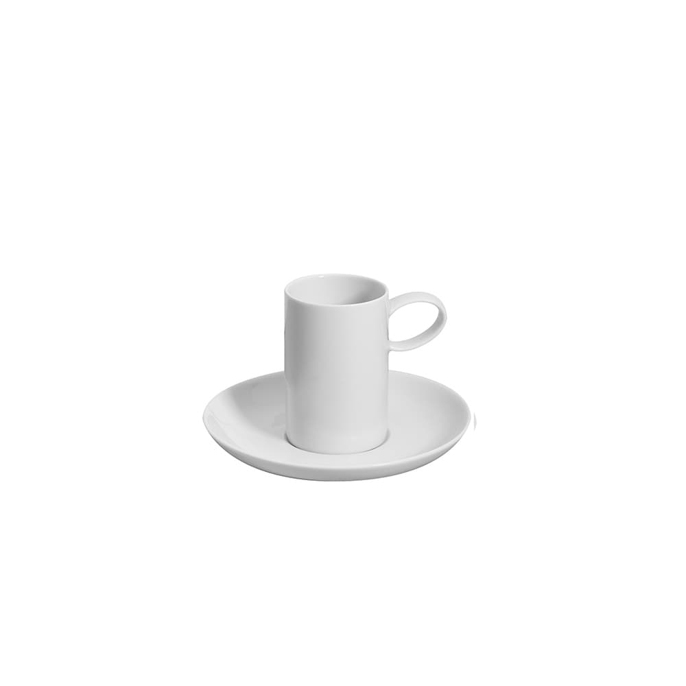 PLATO Y TAZA DE CAFÉ ESPRESSO DOMO WHITE