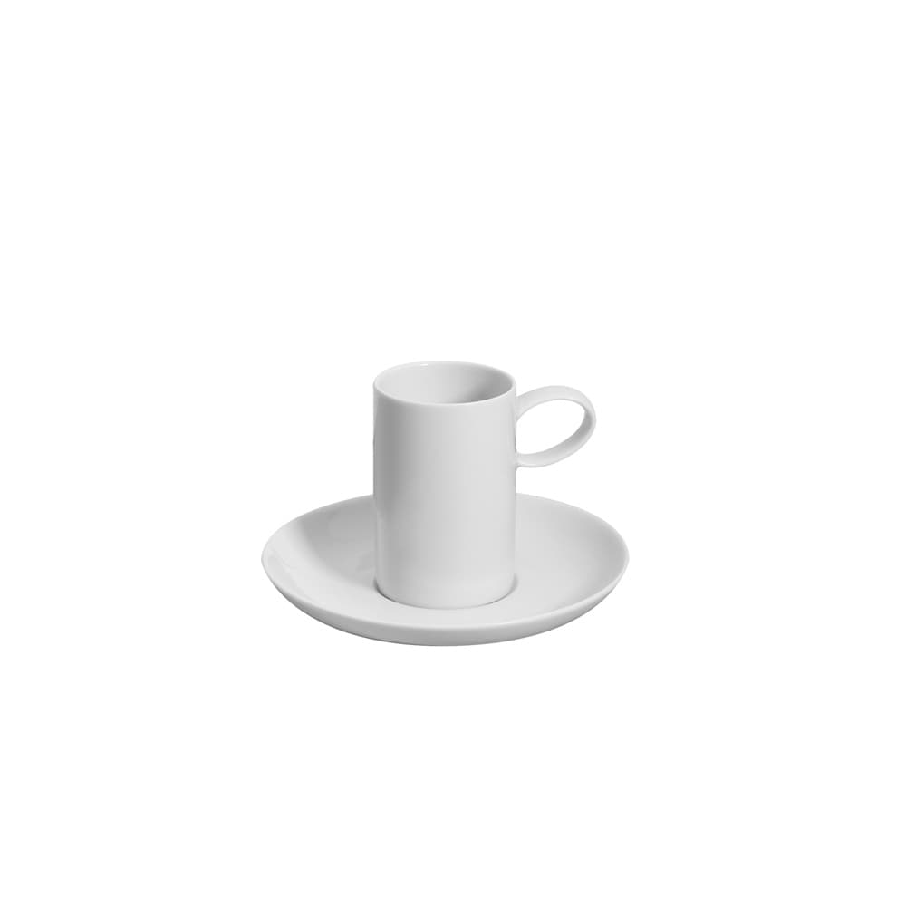 PLATO Y TAZA DE CAFÉ DOMO WHITE