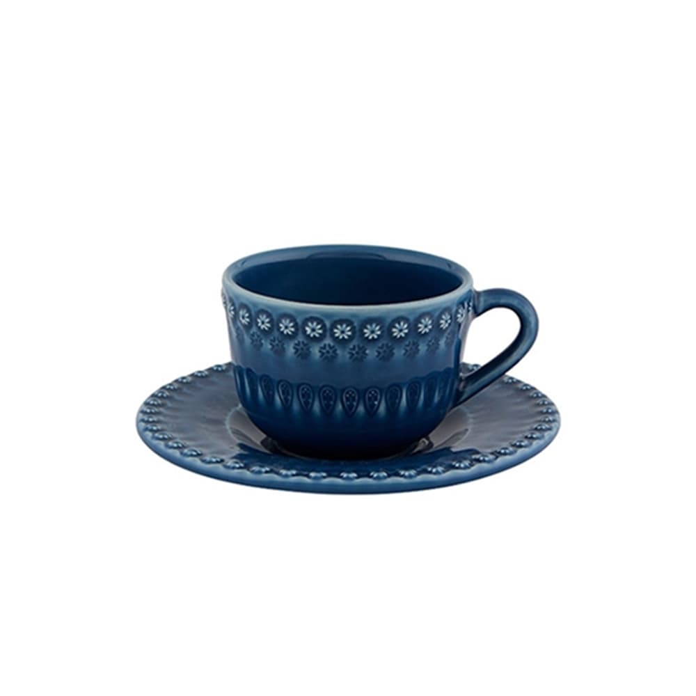 PLATO Y TAZA DE TÉ FANTASIA AZUL