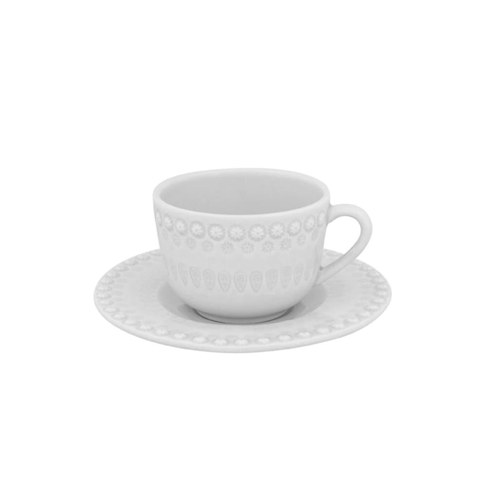 PLATO Y TAZA DE TÉ FANTASIA GRIS