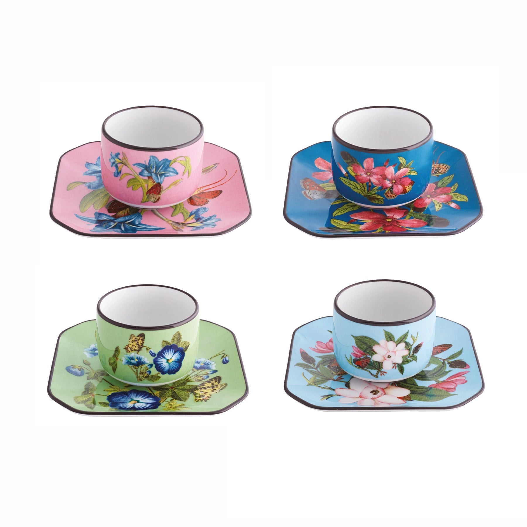 Set de Platos y Tazas de Café x4 - Vista Alegre 'FETE VOS JEUX'