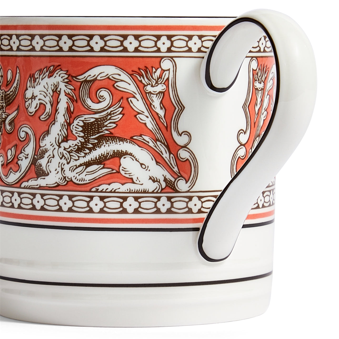 Detalle del Mug Florentine Salmón en tono vibrante.